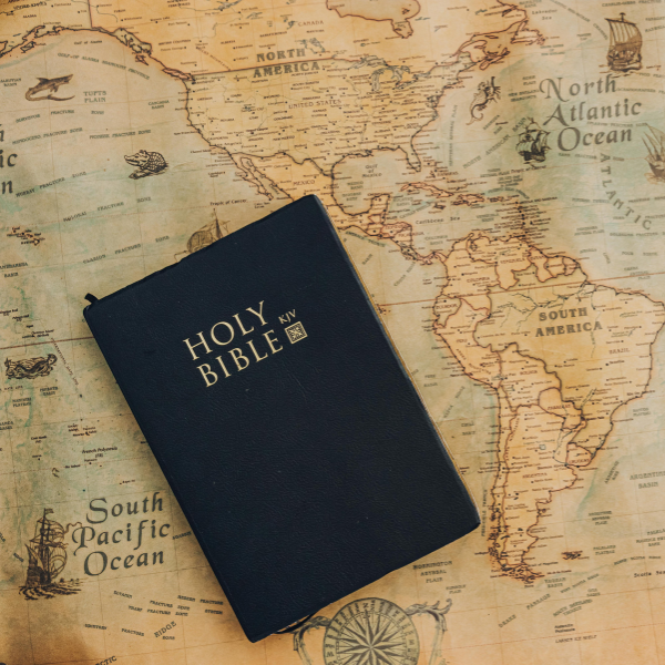 bible on map