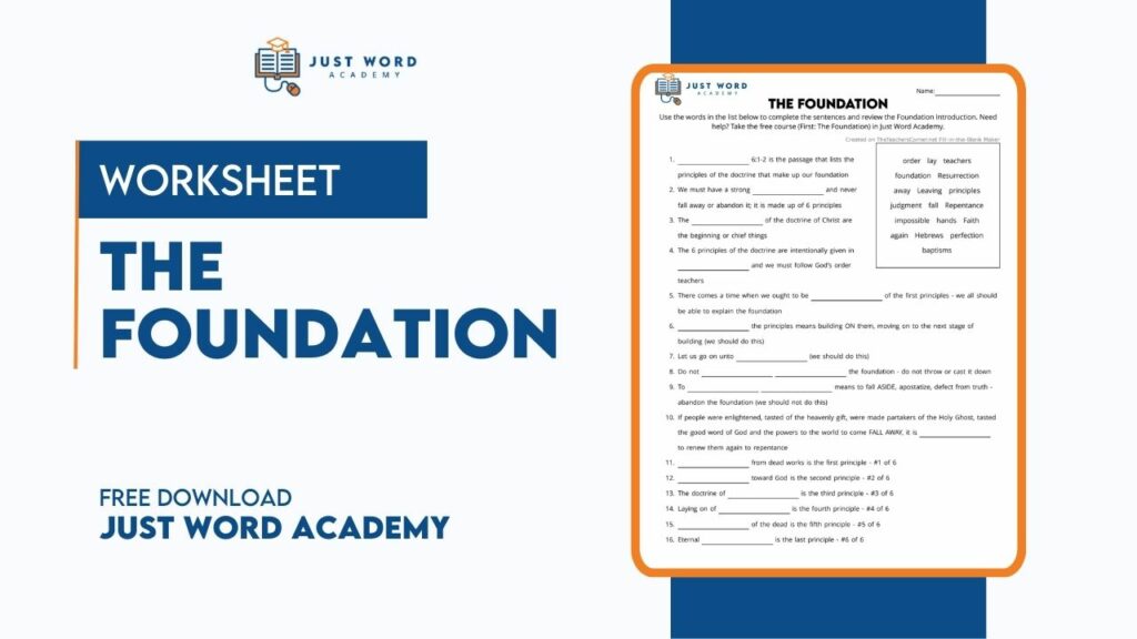 The Foundation Worksheet