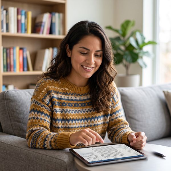 woman studying the bible online